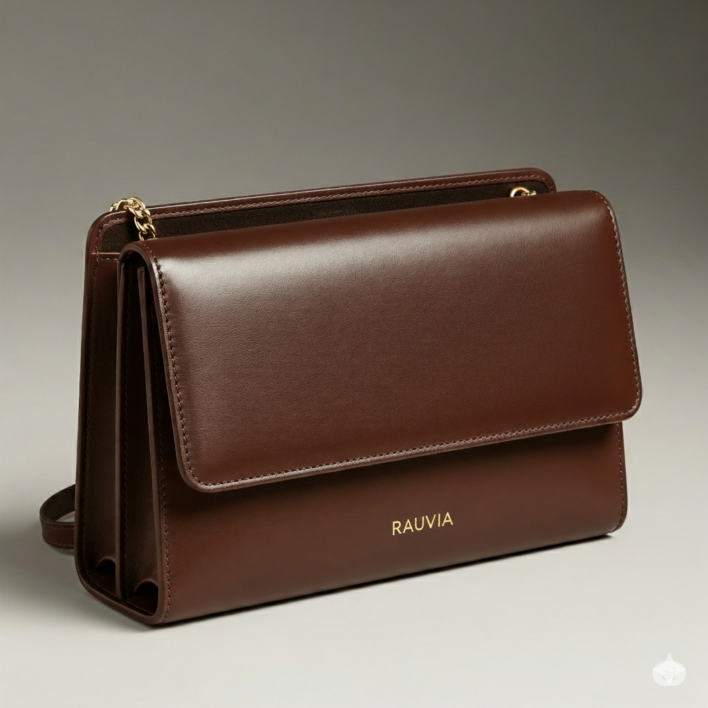 Luxe Flap Clutch | Elegant Brown Leather Evening Bag
